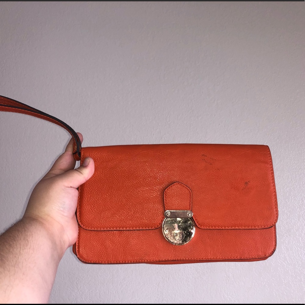 Orange wristlet/clutch